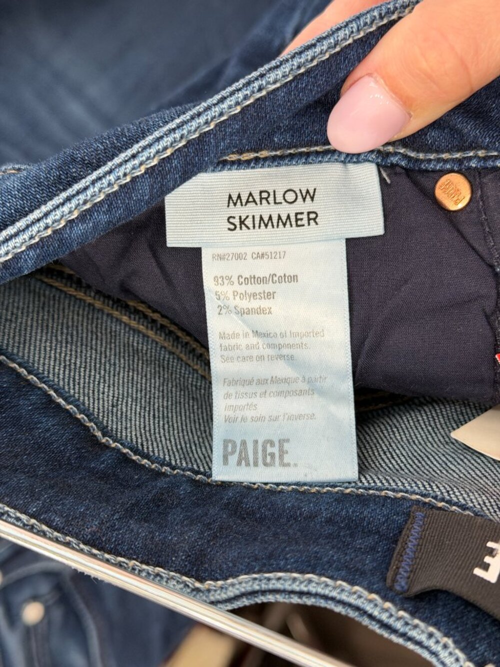 $249 NWT Paige Blue Marciella Marlow Skimmer Flare Denim Jean Pants 27/28.5" - Picture 9 of 9